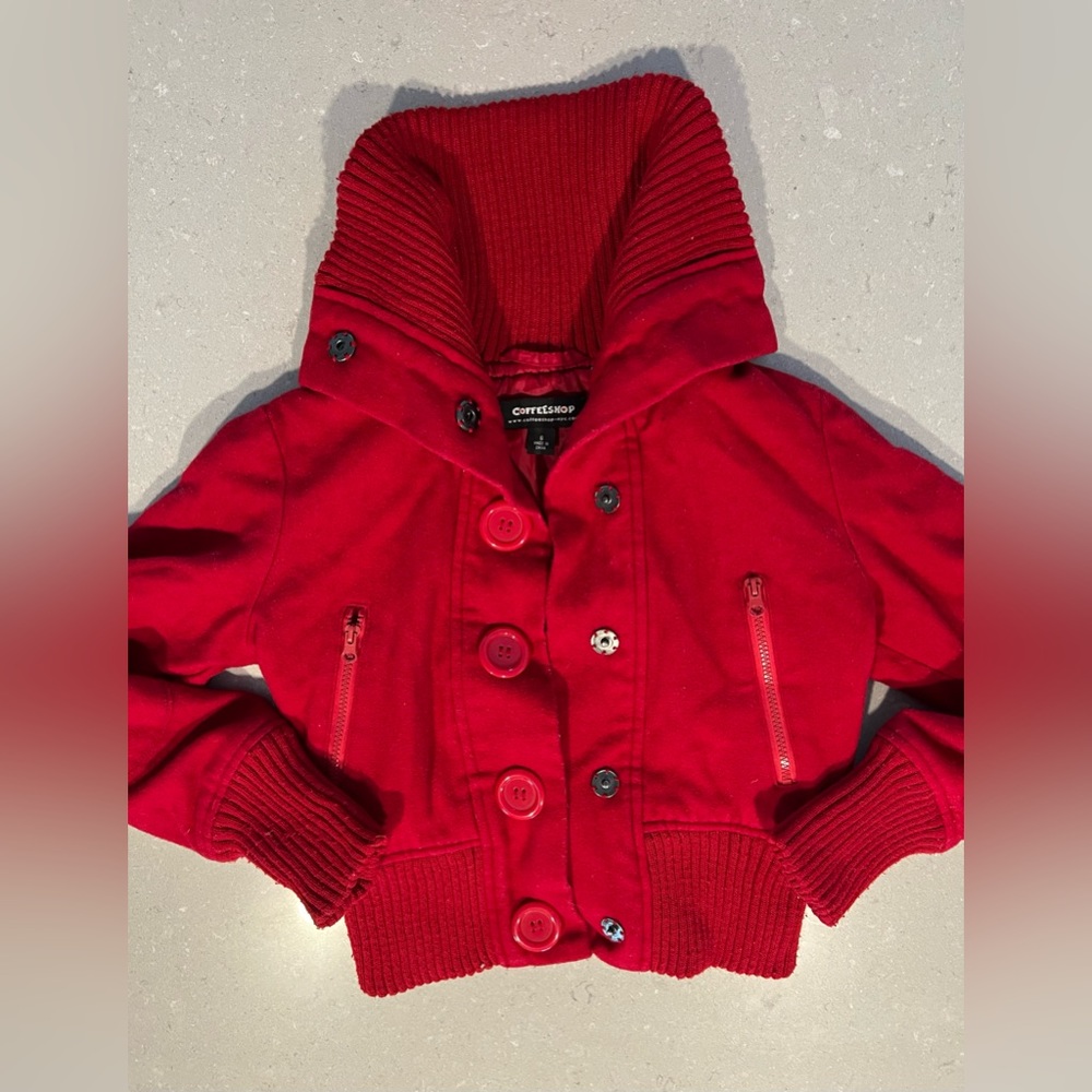 Red Button Up Jacket